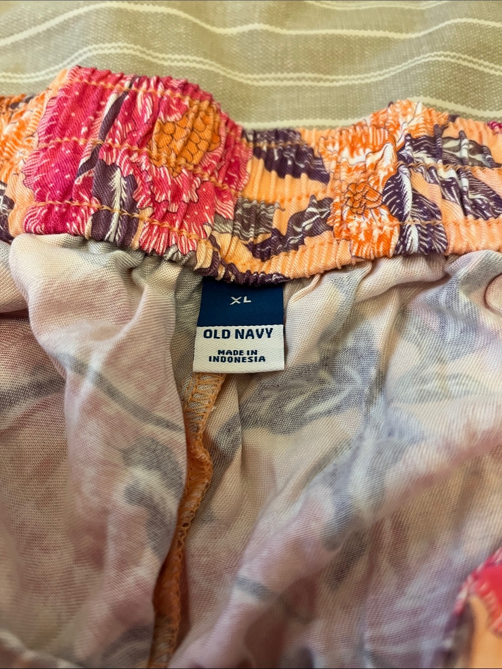 ❤️ 6 for 20 ❤️Old Navy Floral Elastic-Waist Pants in Pink, Peach & Purple xl - Picture 2 of 4